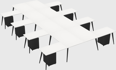 Shared l-shaped office desk system