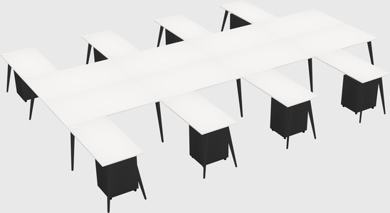 Shared l-shaped office desk system