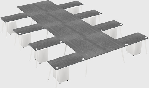 Shared l-shaped office desk system