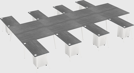 Shared l-shaped office desk system