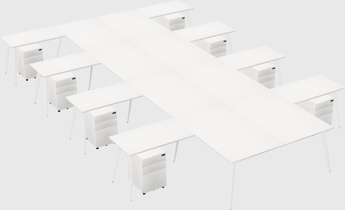 Shared l-shaped office desk system