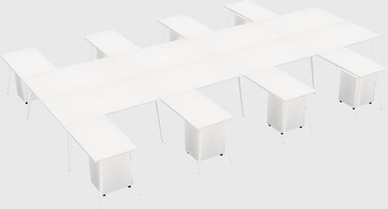 Shared l-shaped office desk system
