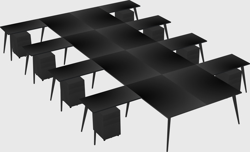 Shared l-shaped office desk system