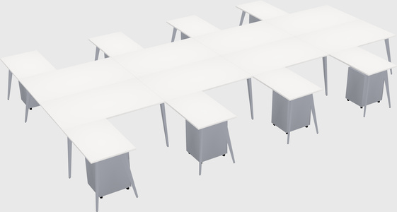 Shared l-shaped office desk system