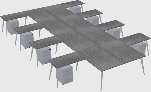 Shared l-shaped office desk system