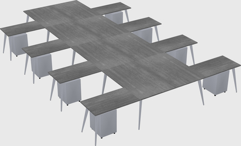 Shared l-shaped office desk system