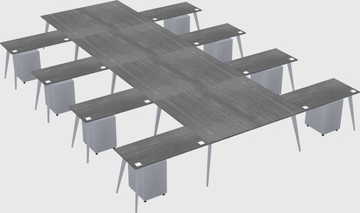 Shared l-shaped office desk system