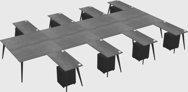 Shared L-shaped Office Desk System