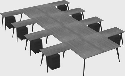 Shared l-shaped office desk system