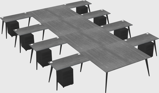 Shared l-shaped office desk system