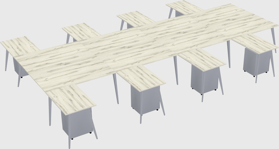 Shared l-shaped office desk system