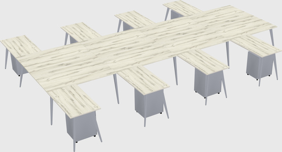 Shared l-shaped office desk system