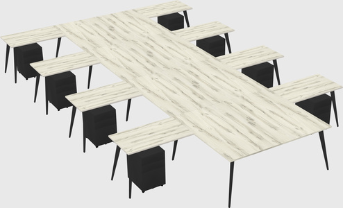 Shared l-shaped office desk system