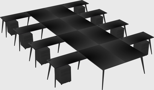 Shared l-shaped office desk system