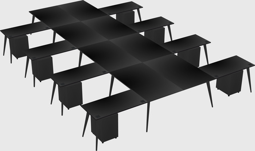 Shared l-shaped office desk system