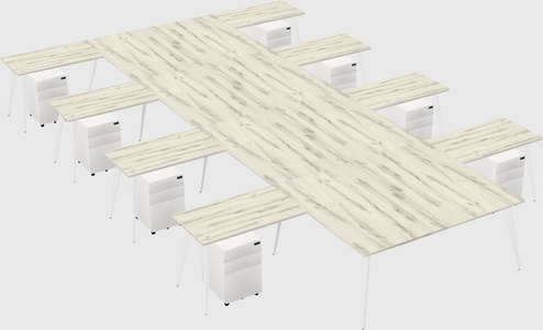 Shared l-shaped office desk system