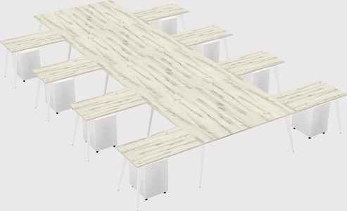 Shared l-shaped office desk system