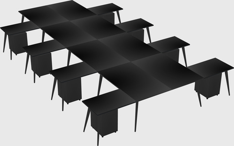 Shared l-shaped office desk system