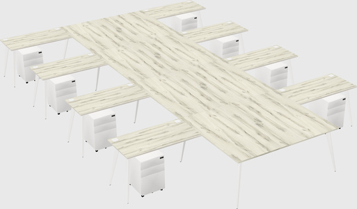 Shared l-shaped office desk system