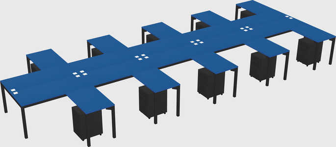 Shared l-shaped desk