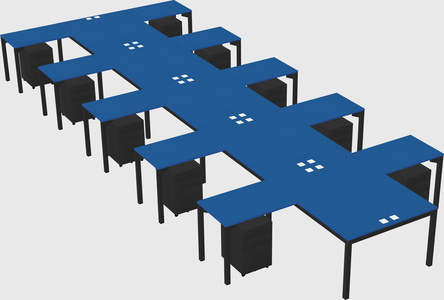Shared l-shaped desk