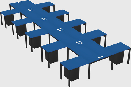 Shared l-shaped desk