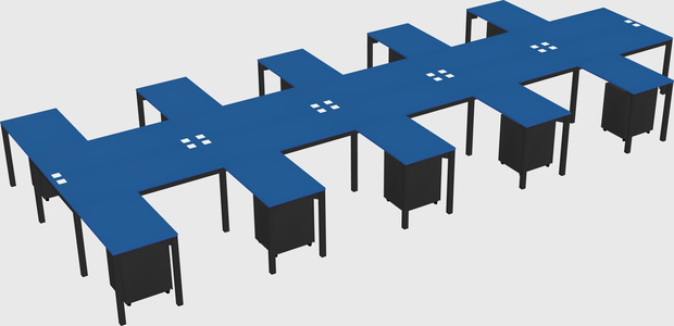 Shared l-shaped desk