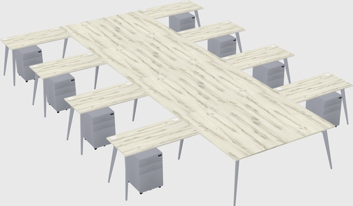 Shared l-shaped office desk system