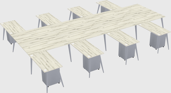 Shared l-shaped office desk system