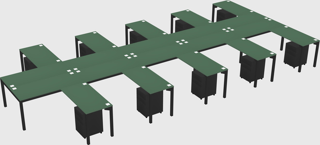 Shared l-shaped desk