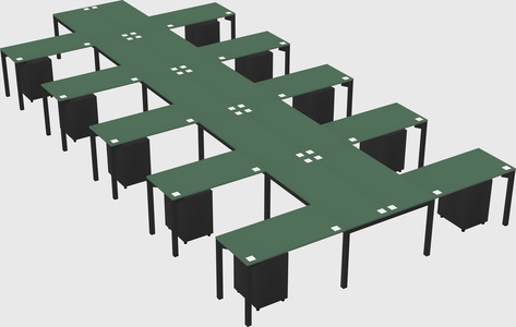 Shared l-shaped desk