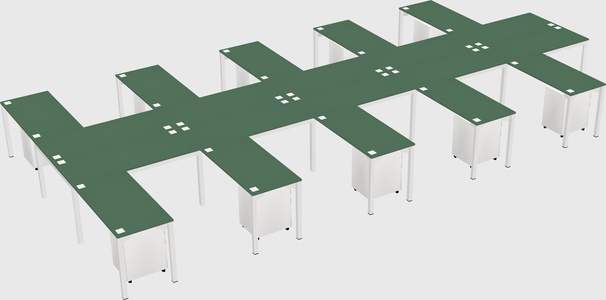 Shared l-shaped desk