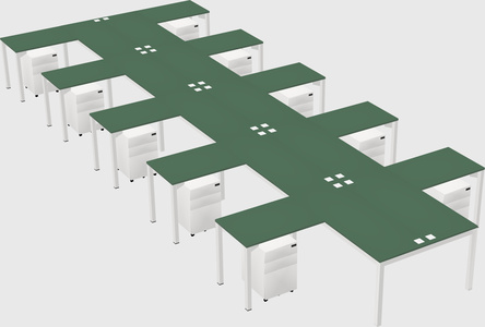 Shared l-shaped desk