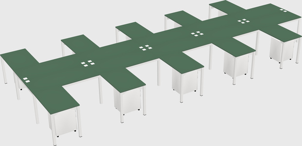 Shared l-shaped desk
