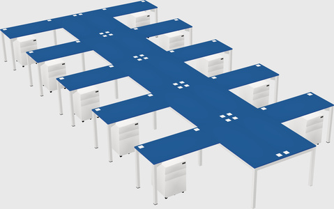 Shared l-shaped desk