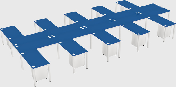 Shared l-shaped desk