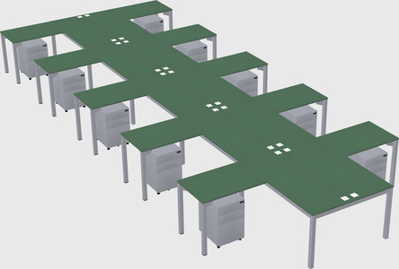 Shared l-shaped desk