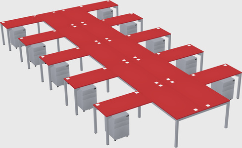 Shared l-shaped desk