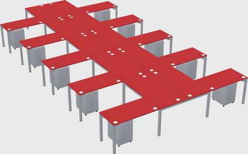 Shared l-shaped desk