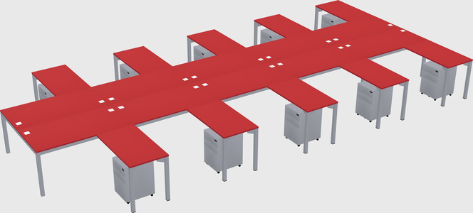 Shared l-shaped desk