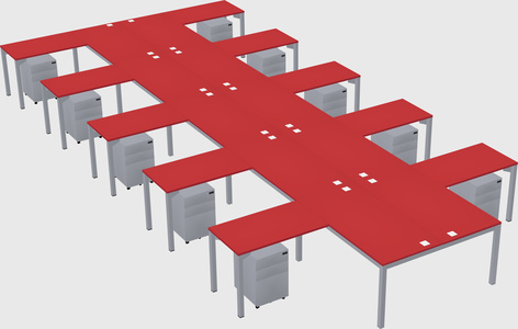 Shared l-shaped desk