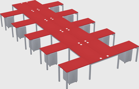 Shared l-shaped desk