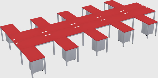 Shared l-shaped desk