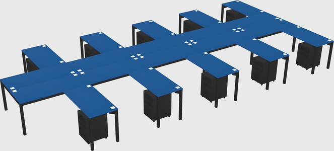 Shared l-shaped desk