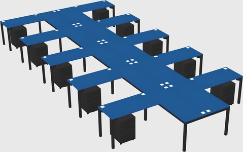 Shared l-shaped desk