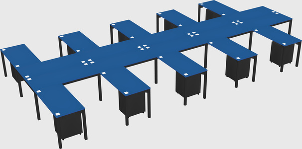 Shared l-shaped desk