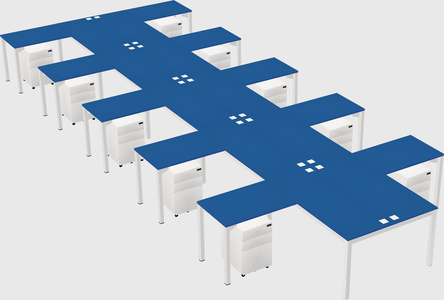 Shared l-shaped desk