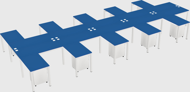 Shared l-shaped desk