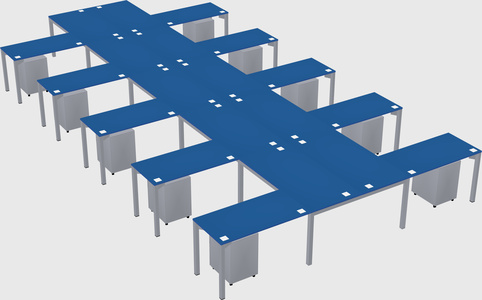Shared l-shaped desk