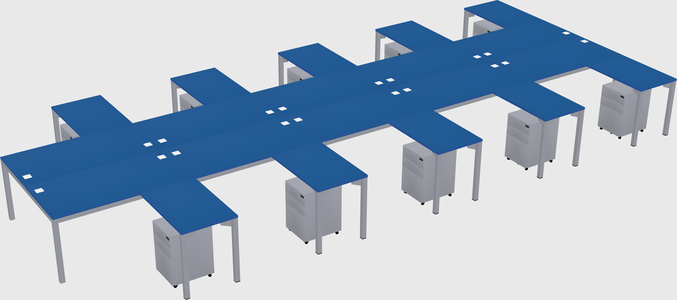 Shared l-shaped desk